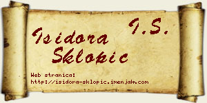 Isidora Sklopić vizit kartica